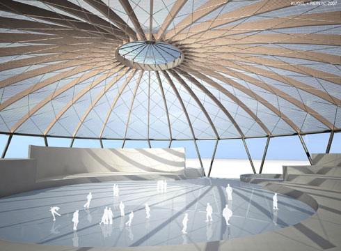 interior perspektive wooden dome